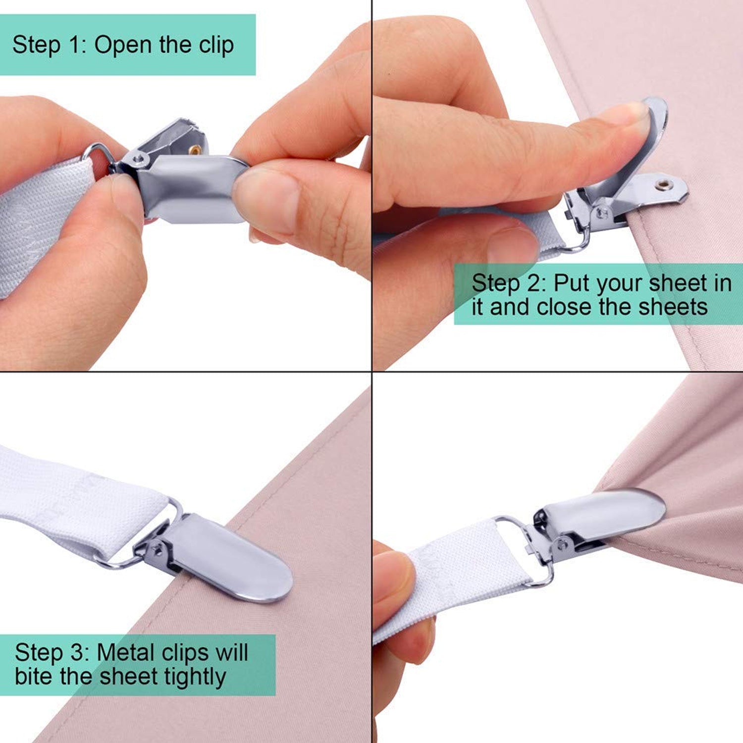 Adjustable Triangle Elastic Suspenders Gripper Holder Straps Clip for Bed Sheets (4 Pc) Adjustable Triangle Elastic Suspenders Gripper Holder Straps Clip for Bed Sheets (4 Pc)